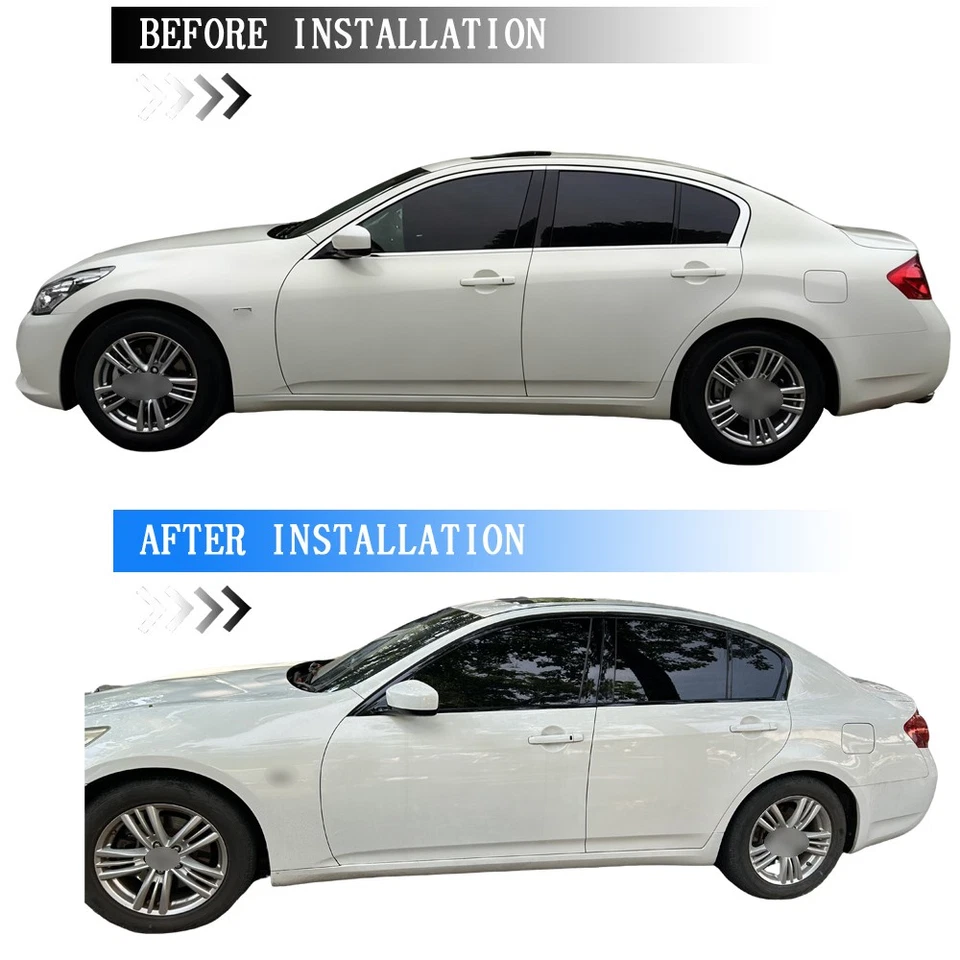 Glossy Black Chrome Delete Window Trims For Infiniti G25 G35 G37 4 door Foto 2 de 4