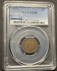 1870 INDIAN HEAD CENT , PCGS VG08,  Scarce Early Issue, Littleton Select Sticker