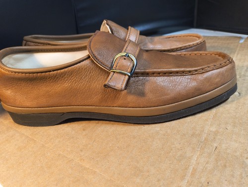 Zapatos mocasines Wright Lites de piel de ciervo con hebilla para hombre talla 11 marrón - Imagen 7 de 12