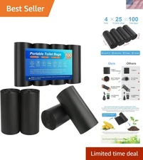 Universal Fit 100 Pcs Compostable Outdoor Toilet Bags - Odorless & Leak-Proof