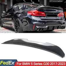 For BMW G30 530i 540i 2017-23 PSM Style Rear Trunk Spoiler Lip Carbon Fiber Look