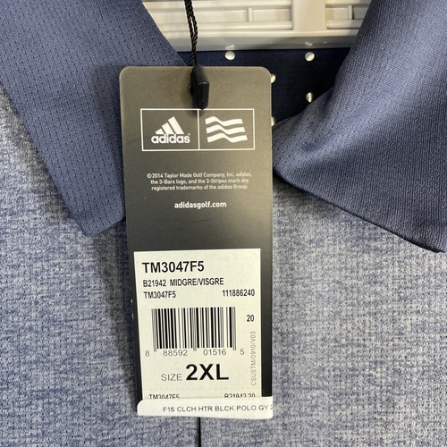 Adidas Climachill Polo Herren 2XL meliert schwarz SS Golf Performance feuchtigkeitsableitend aktiv - Bild 4 von 16