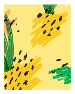 Abstrakte Ananas Wandkunst Lebendige Tropische Dekoration Abstrakte Tr