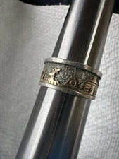 VTG Navajo TSK Tom & Sylvia Kee Silver Gold Filled Story Band Ring Sz 9.25