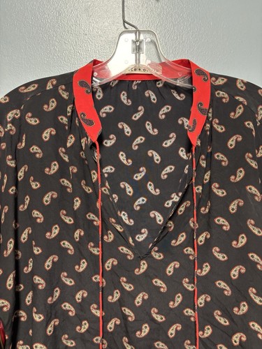 Alice and Olivia Asha Chevron & Paisley Seidenbluse $ 350, Gr. S romantisch launisch - Bild 2 von 15