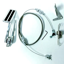 Gas Pedal, 36 Braided Throttle Cable, Firewall Mount Kit