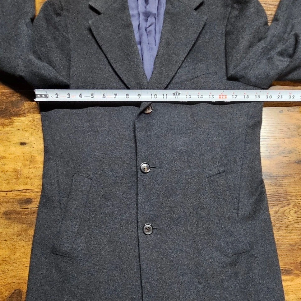 Suitsupply Men Charcoal Grey Pure Wool Overcoat J460I04 Size 38R - product detail image 9