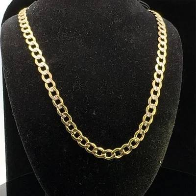 22" 14K Yellow Gold 5.1mm Wide Curb Chain 11.2g Semi-Hollow Links (WCP038835) - Image 1 of 4
