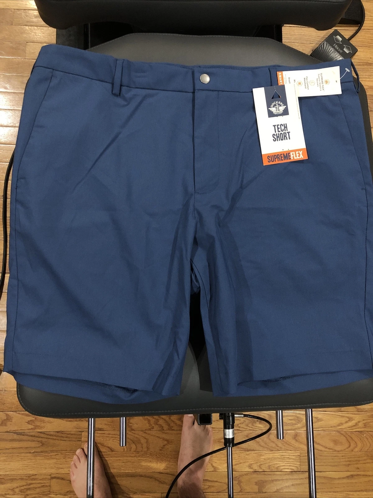 NWT Mens DOCKERS Smart Series Supreme Flex Tech Shorts Estate Blue ~ 40