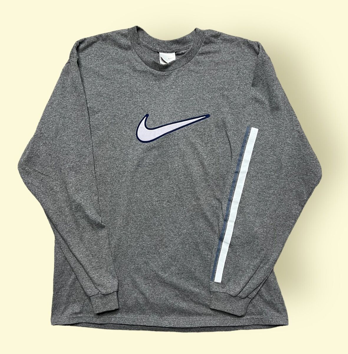 Vintage Nike Y2K T Shirt Long Sleeve Men's Large Gray 2000s Vintage Nike Y2K T Shirt Long Sleeve Men's Large Gray 2000s