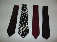 Lotto 4 cravatte vintage in pura seta 100% vintage originale anni 1970-1980