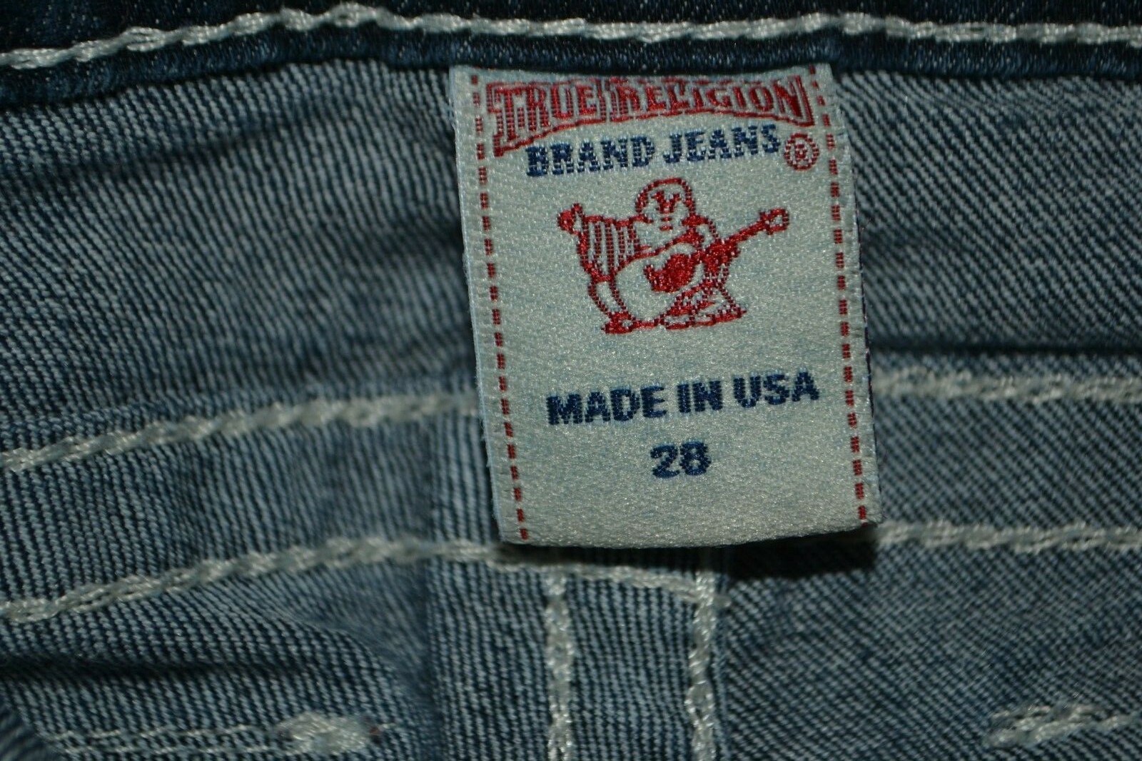 True Religion Women's Straight Pocket Flaps Dark Blue Denim Jeans Sz 28x33 thumbnail 9