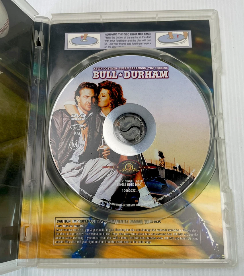 Bull Durham DVD Kevin Costner Susan Sarandon Tim Robbins R4 M15+ PAL 1988 - Image 3 of 4