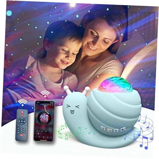 Star Projector Night Light, 4 in 1 Aurora Galaxy Projector Lights, Snail Blue