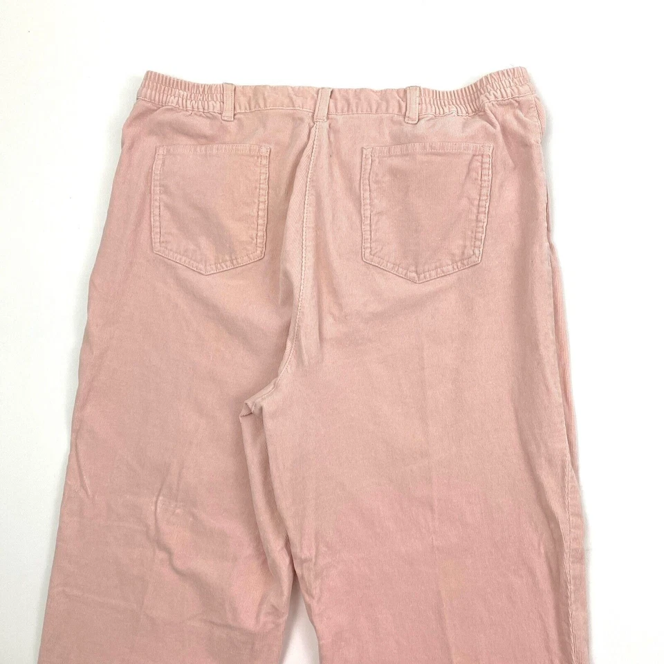 Pantalones de pana rosa Ruby Rd pierna recta lateral elásticos para mujer talla 16 Foto 2 de 3