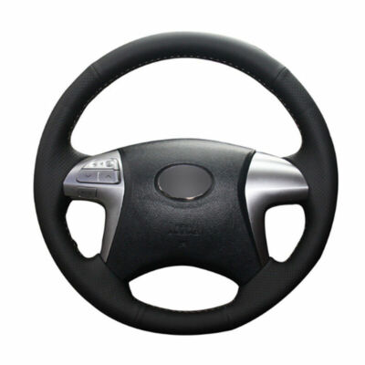Top Leather Steering Wheel Hand-stitch on Wrap Cover For Toyota Fortuner Hilux