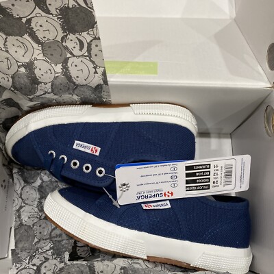 Superga Kids Classic Navy Canvas Sneakers Shoes 12 NEW!