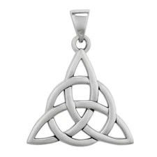 Large Sterling Silver Celtic Trinity Knot Triquetra Pendant Jewelry Irish