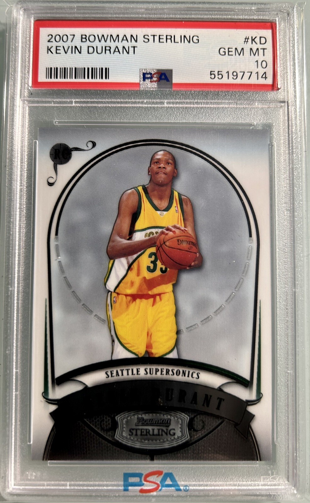 2007 Bowman Sterling #KD Kevin Durant RC ROOKIE PSA 10