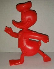 Vintage USA Marx Walt Disney Prod Red Donald Duck plastic abt 6.25" 1971 U184