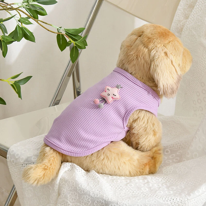Pet Vest Cat Clothes Dog Shirt Puppy Pet Shirt Breathable Waffle Pattern ρ - Image 2 of 4
