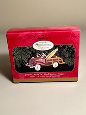 1999 Hallmark Ornament Kiddie Car Classics 1939 Garton Ford Station Wagon NIB