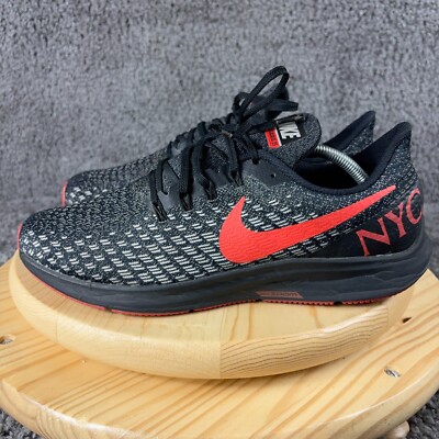 Nike Air Zoom Pegasus 35 NYC Marathon Running Shoe Mens Size 11 Black Red  Knit