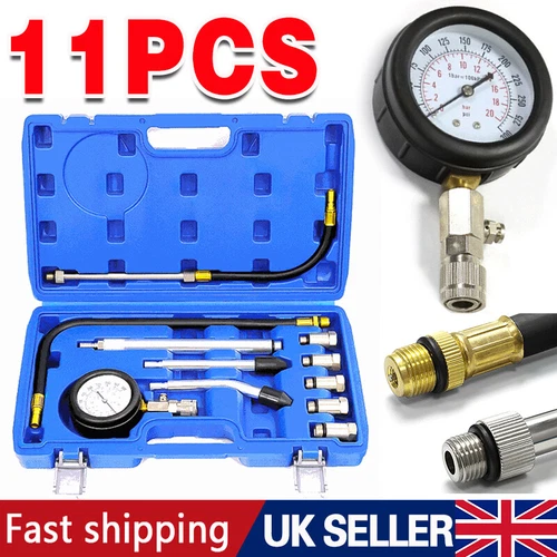 11PCS Petrol Engine-Compression Tester Kit Fuel Cylinder Pressure Gauge Tool Set - Picture 3 of 11