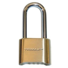 Trimax Solid Brass 2" Body Pad Lock Set Your Own Combination Tall 2.25" Shackle