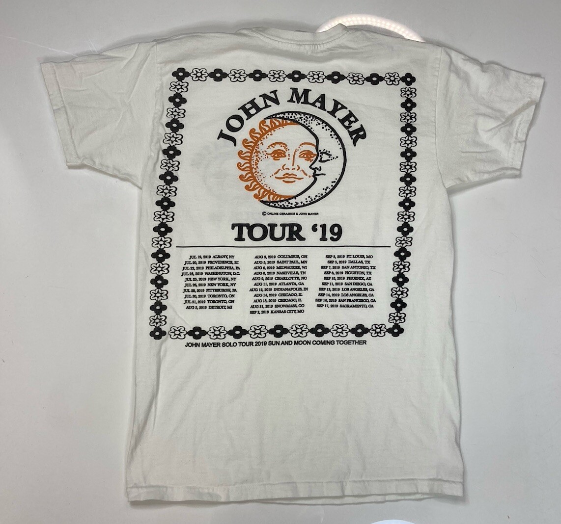 John Mayer Sun & Moon Tour Vintage Tee Women's Small Online Ceramics Crewneck-image