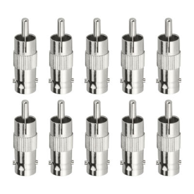 10Pcs BNC Female to RCA Male Coax Cable Connector Adapter Plug CCTV Video Camera