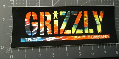GRIZZLY Griptape Skate STICKER decal T-Puds tie dye skateboards helmets decal G