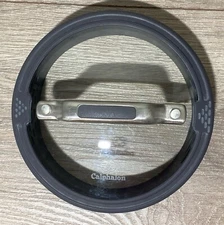 Calphalon Glass & Silicone Strainer Lid 5" Replacement Gray Vented Rubber Handle