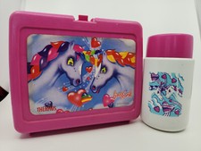 Vintage Aladdin Lunchbox w/ Thermos - Lisa Frank Unicorns - Nice Shape