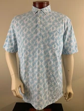 JOHNNIE-O Men's Poplar Palm Print TPC Piper Glen Pocket Golf Polo Shirt Size XL