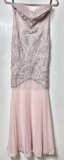 LIPSY Pale Pink Lace Mesh Bodice Gown Dress Size UK 8 Wedding