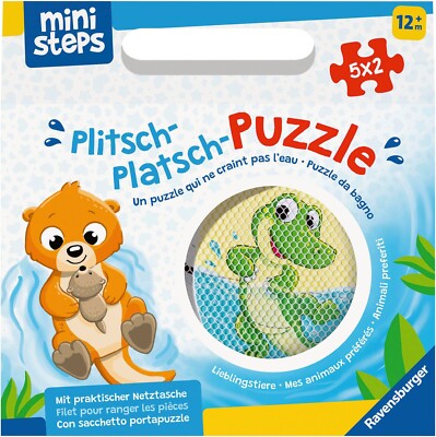 5 x 2 Teile Ravensburger ministeps Plitsch-Platsch-Puzzle Lieblingstiere 04589