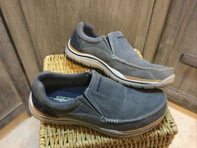 Skechers Relaxed Fit Slip On Mens Sz Gray Denim Grayish Blue