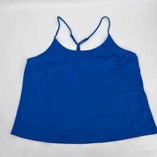 Stars Above Women's Satin Spaghetti Racerback Pajama Tank Top Blue Size XL NWT