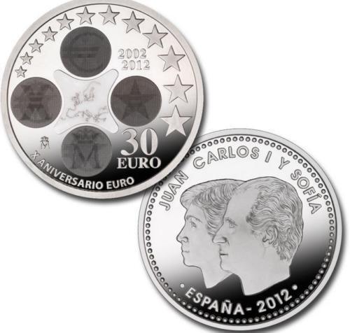 €30 SPAIN SILVER COMMEMORATIVE COINS: 2012 TO 2021. - Picture 1 of 24