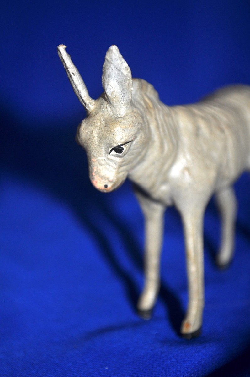 you ヴィンテージ アンティーク ドイツ ひつじ putz ANTIQUE Erzgebirge German Putz Nativity Donkey VTG 1920