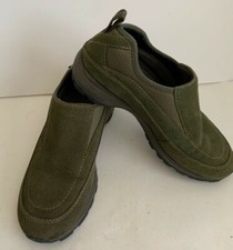 Womens Timberland Casual Shoe Slip on Green Suede Size 6.5