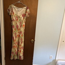 Nine West Floral And Animal Print Dress Maxi Size 14