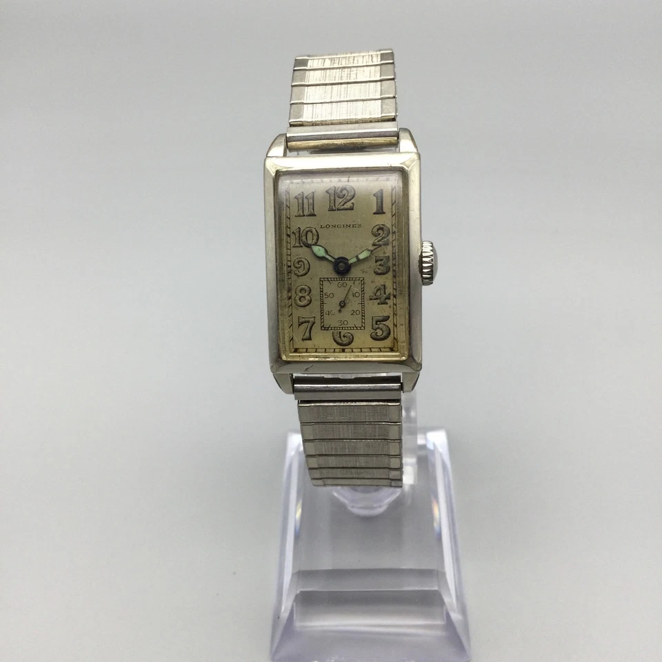Reloj Longines Vintage Hombre 22mm Oro 14K Lleno Tanque PARA REPUESTOS REPARACIÓN Art Deco Foto 2 de 4