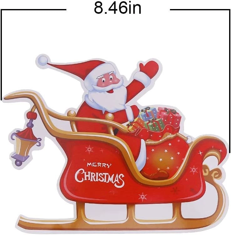 9 PIEZAS Banderas de Papel de Navidad Banderas Papá Noel y Renos Bunting Blanco/Crema Foto 3 de 4