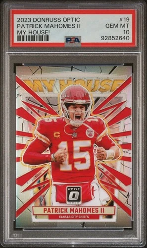 Patrick Mahomes II_2023 Panini Donruss Optic - My House #19 Silver Prizm_PSA 10