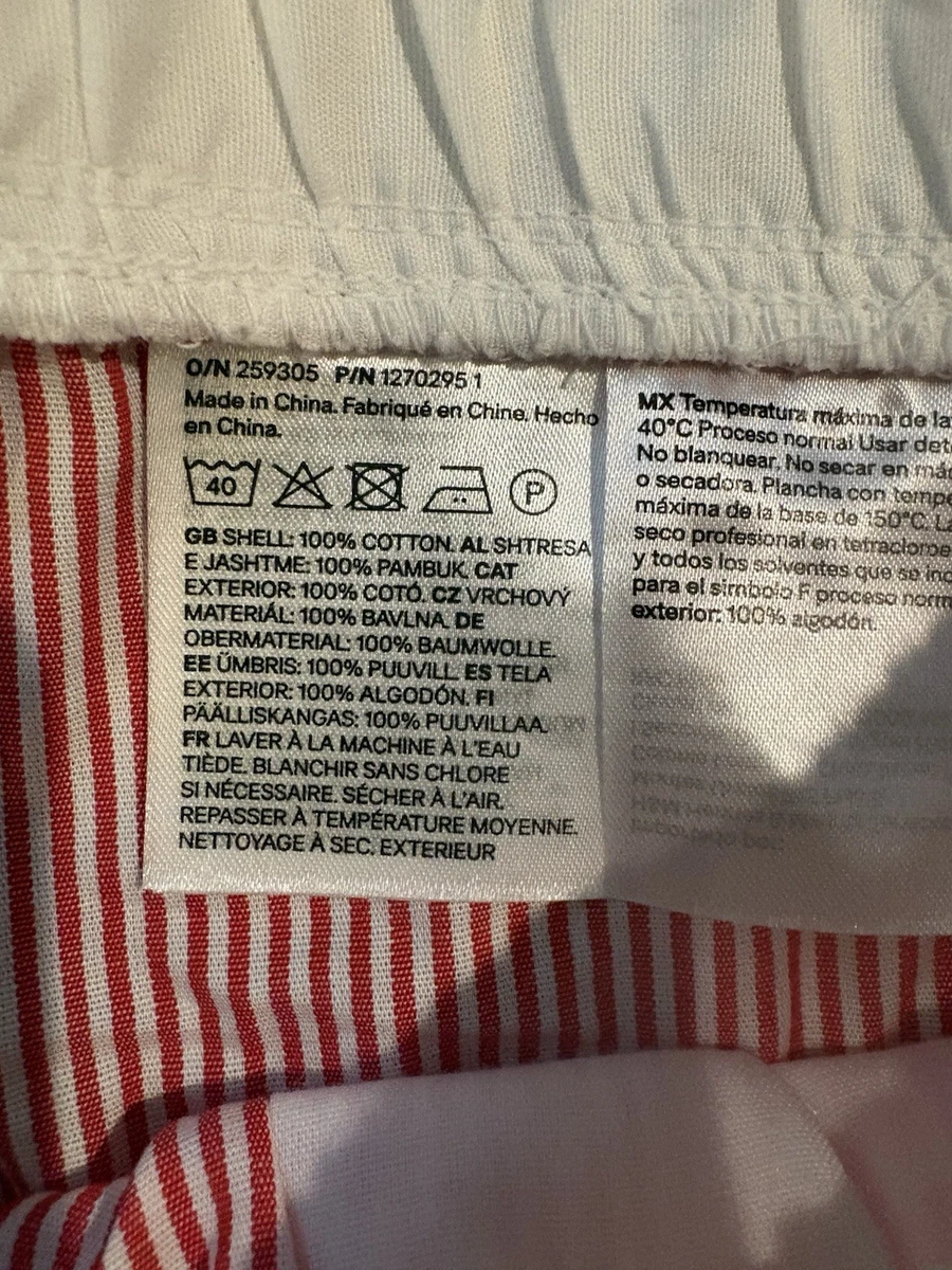 Pantalones de algodón a rayas rojos N blancos H&M para mujer nuevos con etiquetas talla Xs