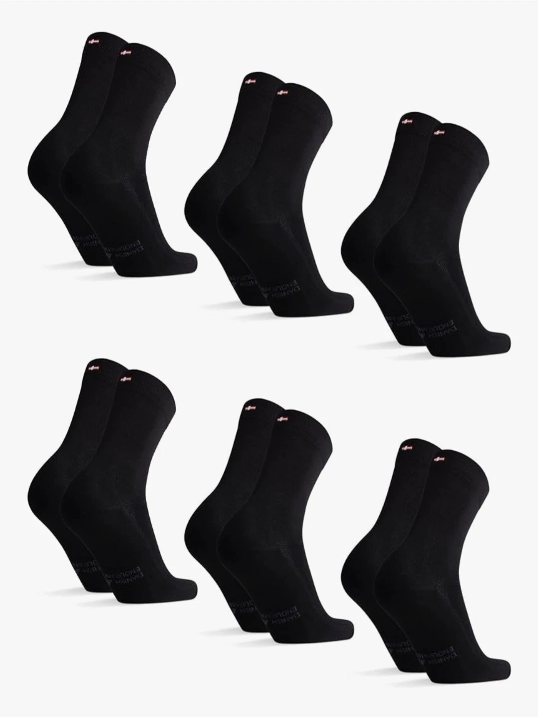 DANISH ENDURANCE Bamboo Socks Anti Sweat, Silk Like Soft, 6 Pack, Black UK 13-15