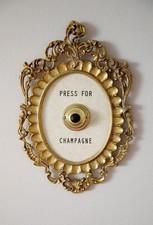 Press Button Press Champagne Framed Vintage Button,Champagne Themed Decor Wall