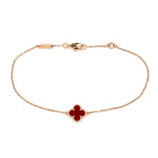 Van Cleef Arpels Sweet Alhambra Bracelet 18K Rose Gold and Carnelian
